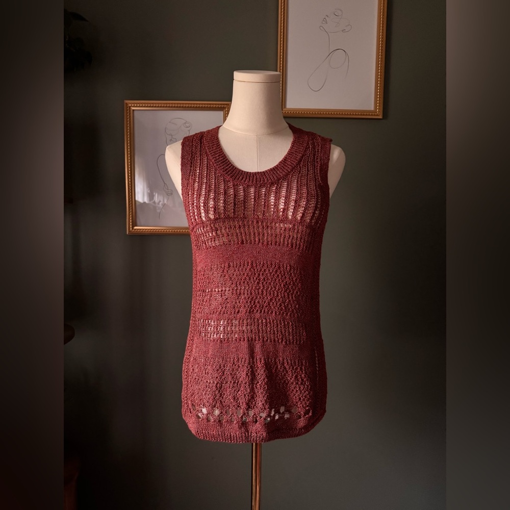 Esprit Burgundy Knit Tank Top